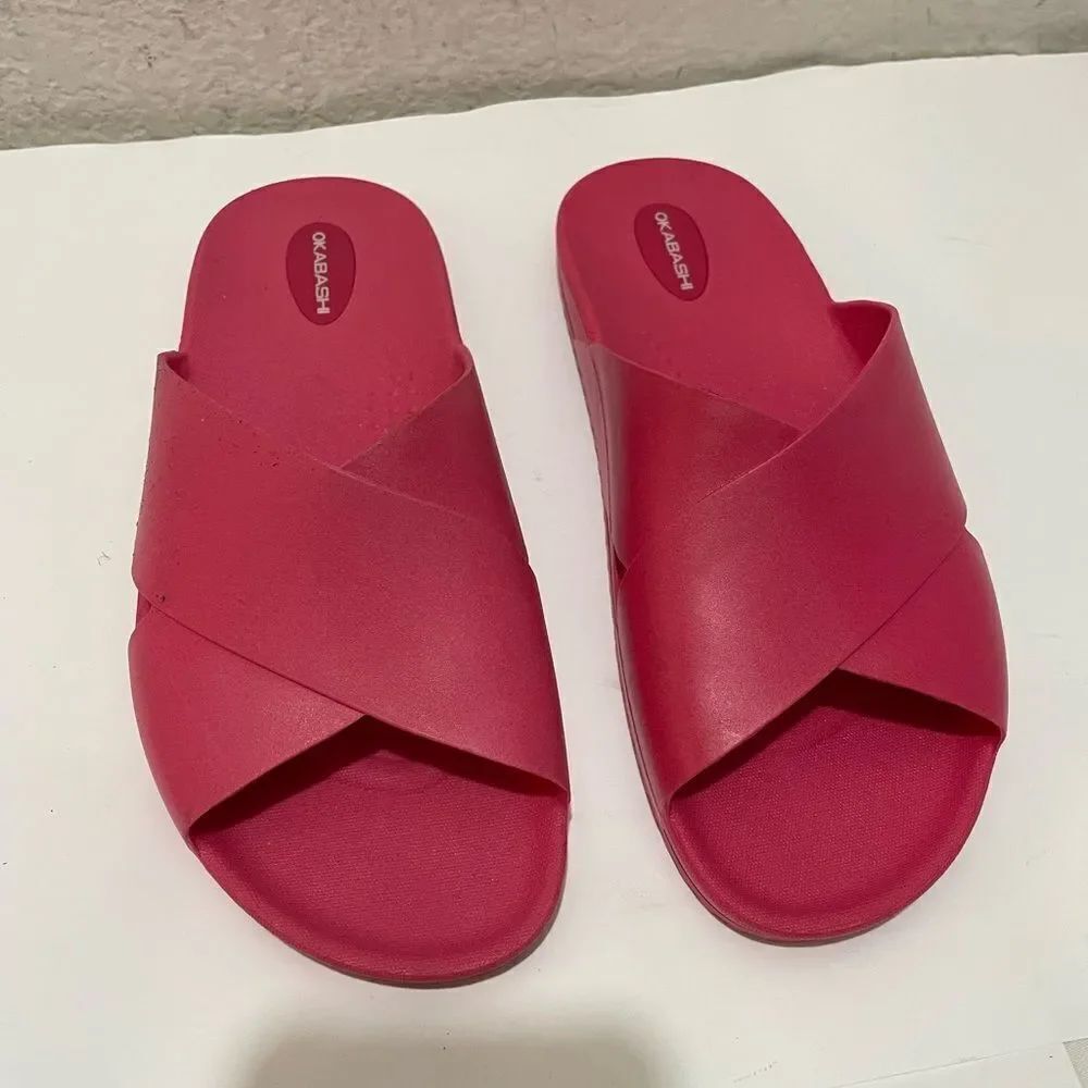 Okabashi unisex men’s 7-8 Women’s 8.5-9.5 pink Criss Cross Sandal size M